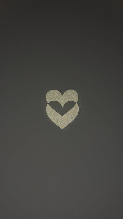 Reflektierende Sticker "Doppelherz"